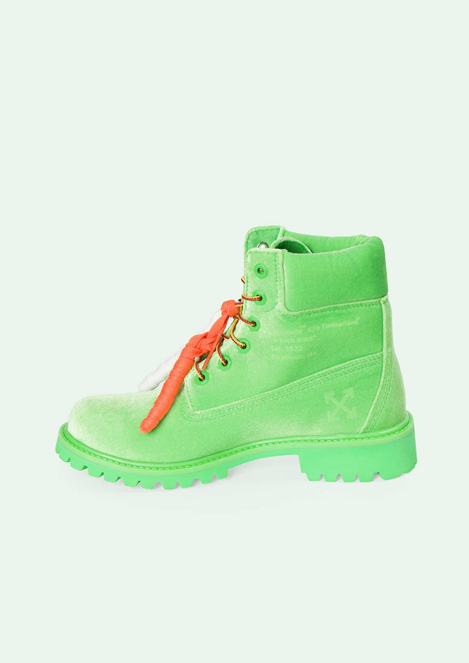 off white x timberland green