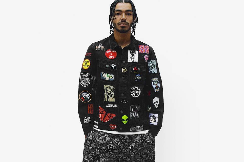 Supreme Patches Denim Trucker Jacket Black Spring/Summer 2018