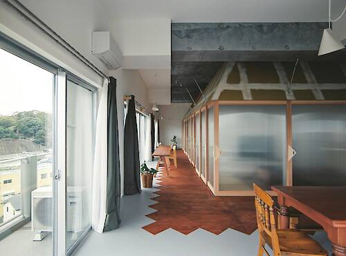 Kuma&Elsa arranges Japanese apartments around translucent "huts"