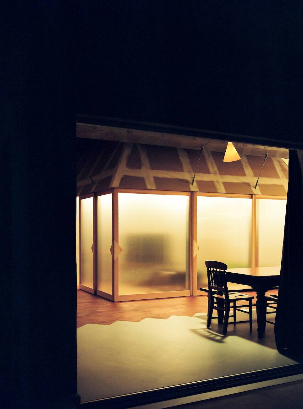Central "huts" were inserted on each floor