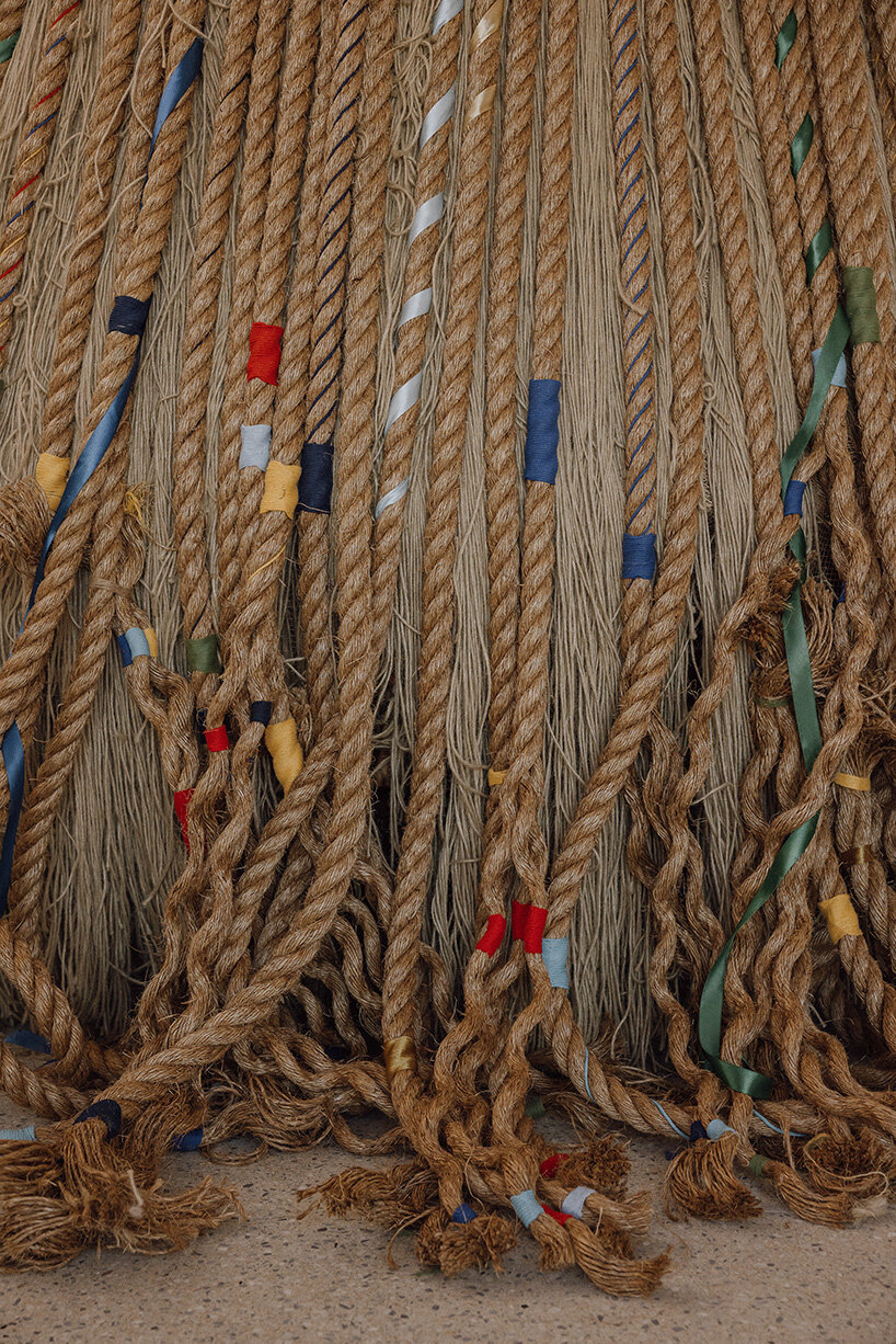 Rope sculptures explore labor and collective resistance