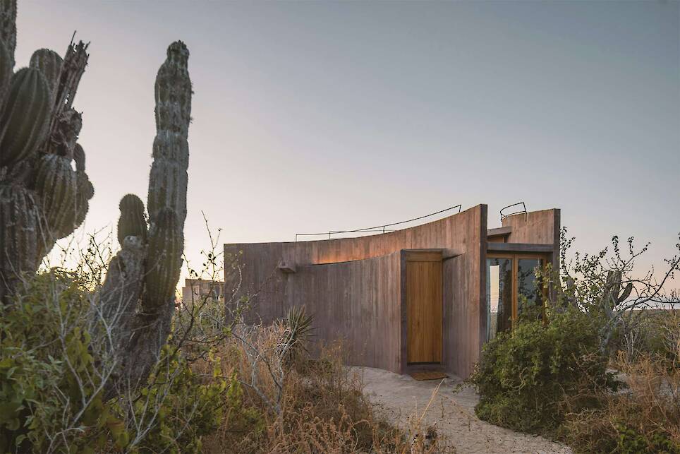 Lounging Is Mandatory at This Curving Concrete Beach House in Baja