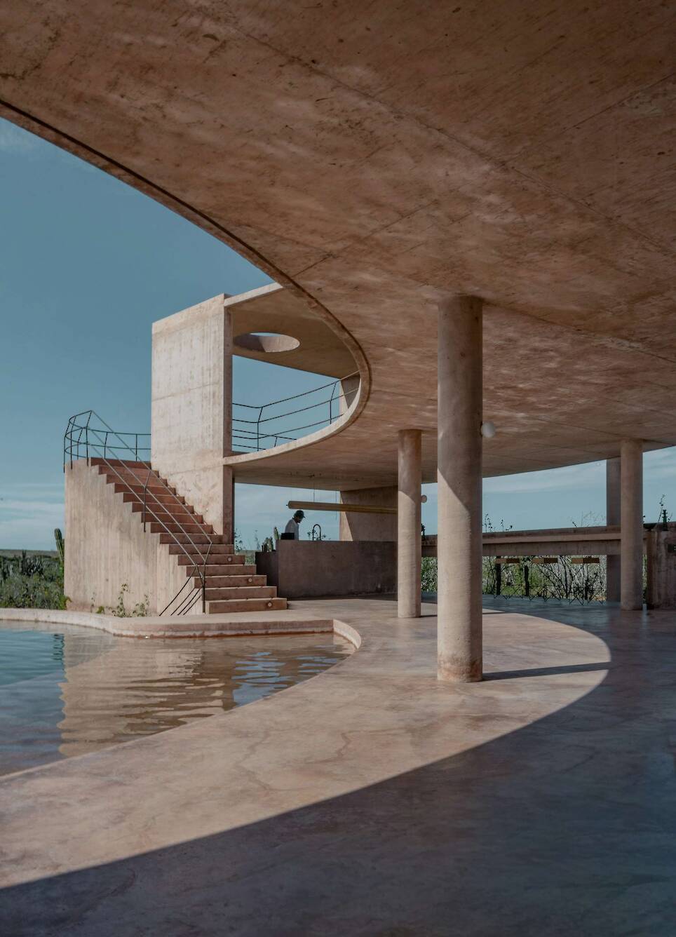 Lounging Is Mandatory at This Curving Concrete Beach House in Baja