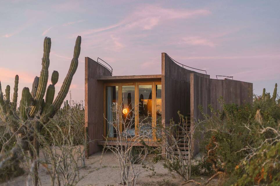 Lounging Is Mandatory at This Curving Concrete Beach House in Baja