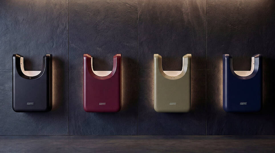 Mediclinics’ u-flow hand dryer merges ergonomics with unlimited color customization