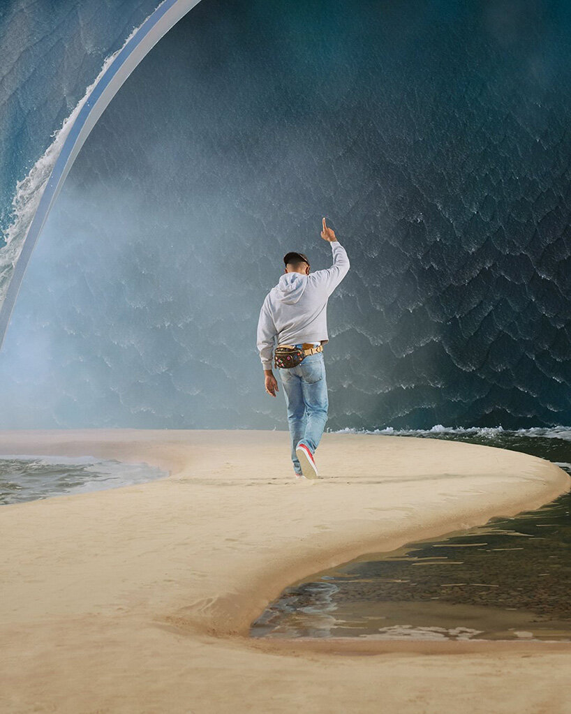 A crashing wave rolls into paris as pharrell turns louis vuitton’s runway into a coastline