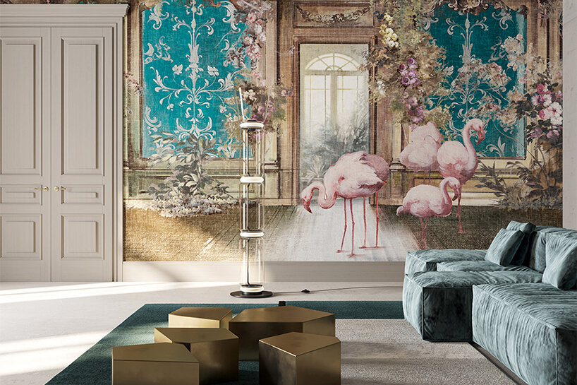 Exotic and painterly vistas unfold across inkiostro bianco’s fine art wallpapers