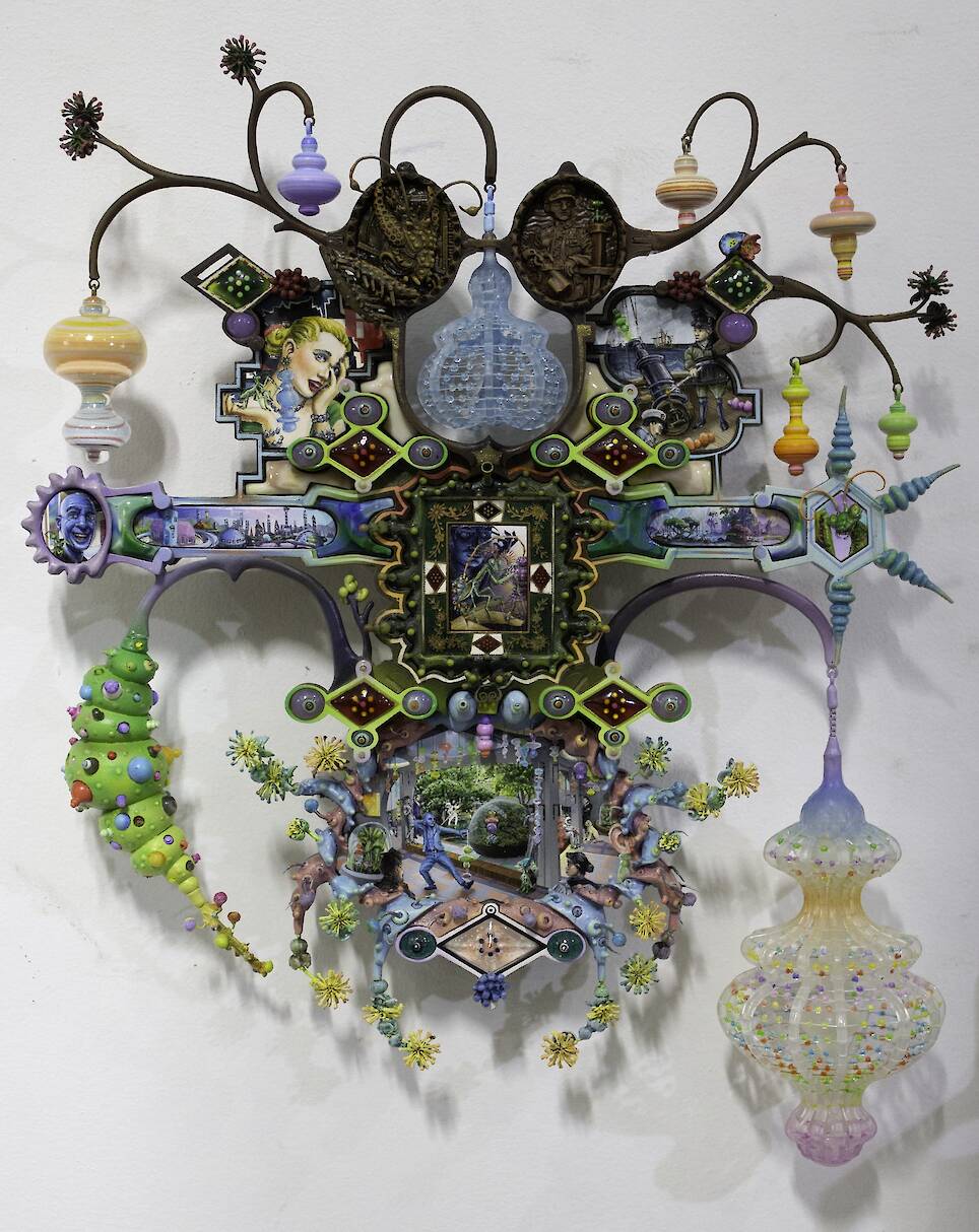 A Visual Cacophony of People, Places, and Things Fill Chris Millar’s Mixed-Media Paintings