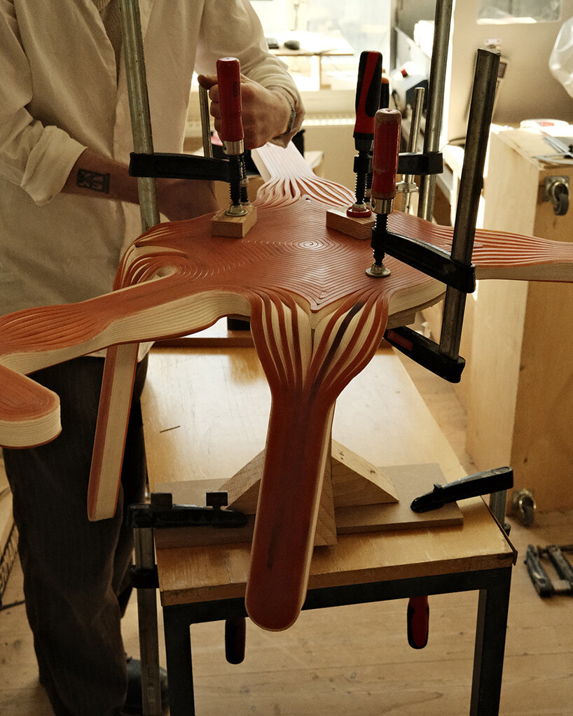 Hand-bent after 3D printing, oberdoerfer & krebs’ seating rethinks digital fabrication