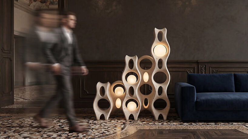 Robotic carving transforms reclaimed stone waste into porous modular system