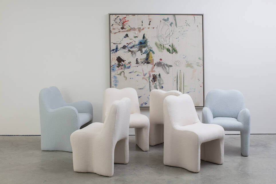 Faye Toogood unveils ‘Bone, Roll, Slump’, a swollen, sculptural furniture collection that feels...