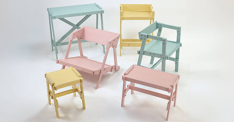Century-old Japanese cedar unfolds into flat-pack furniture collection, FLAT/FORM