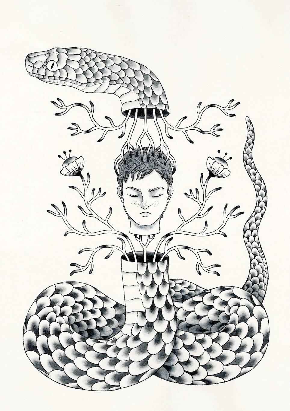 Korea’s Coastal Folklore Surfaces in Jeongmin Lee’s Ink Illustrations