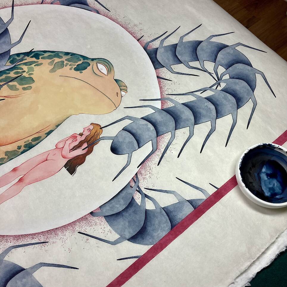 Korea’s Coastal Folklore Surfaces in Jeongmin Lee’s Ink Illustrations