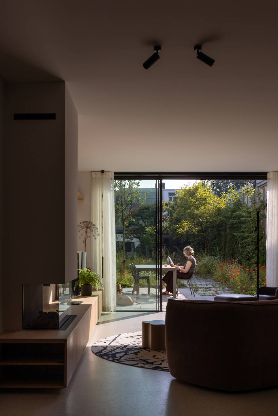 Looking out into the garden from the refurbished ground floor