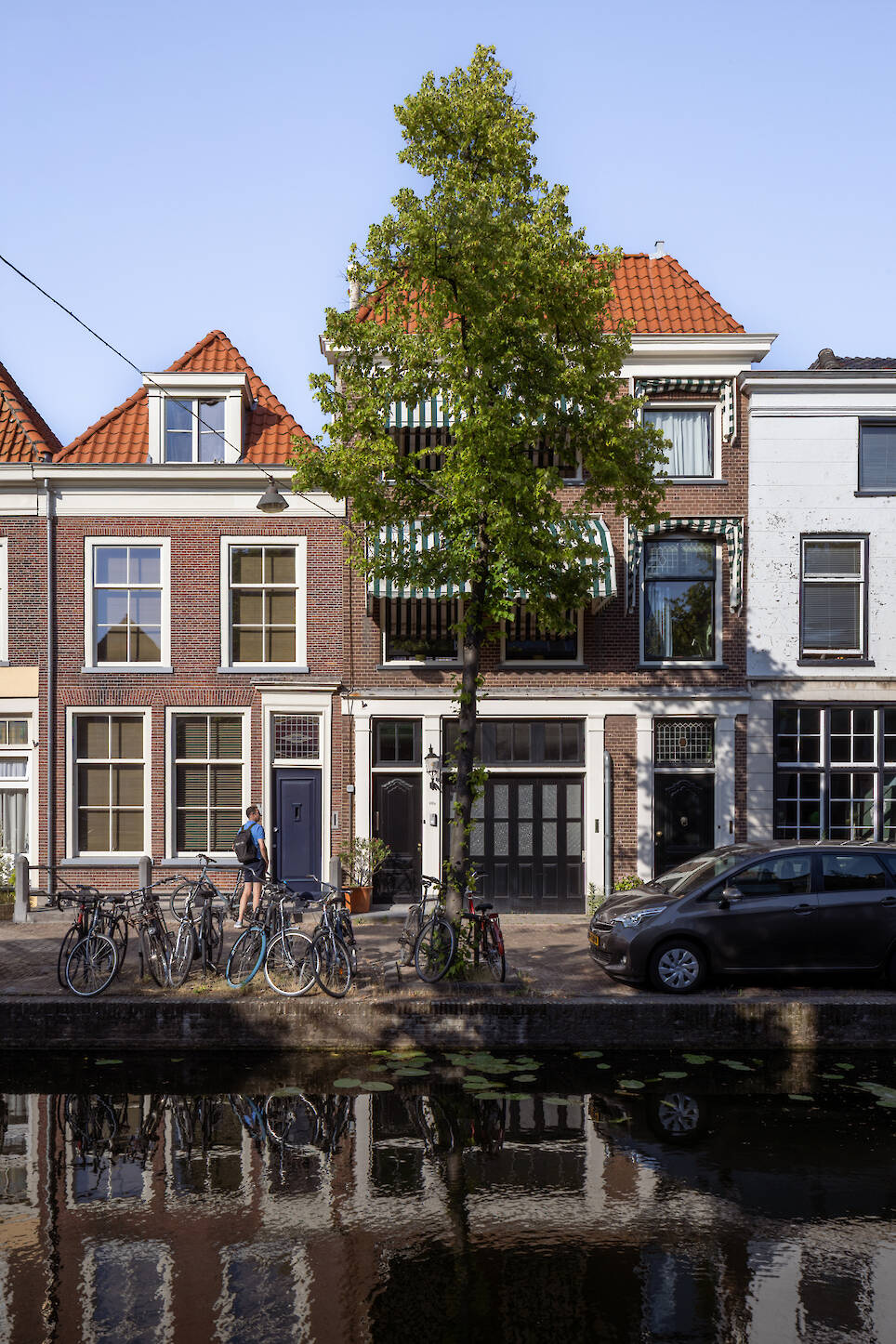<p>The traditional facade of the canalside house</p>