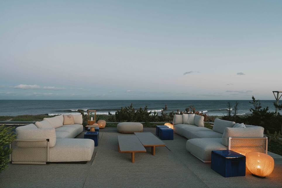 <p>‘Nodi’ sofas and ‘Amanu’ tables in the terrace</p>
