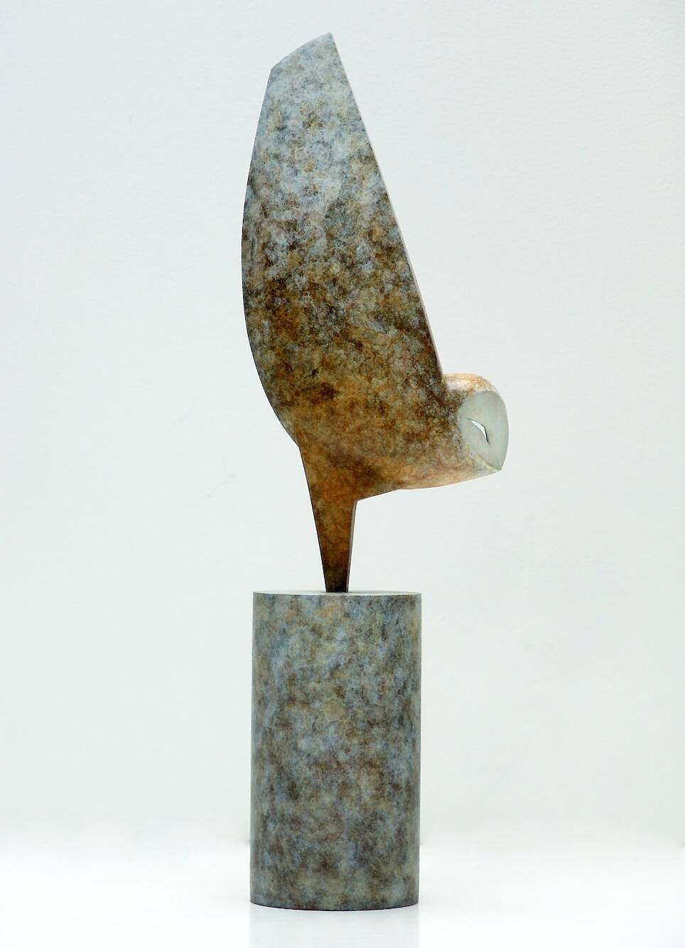 Anthony Theakston, “Spirit Owl” (2025), bronze, 16 1/2 x 10 x 2 1/2 inches. Courtesy of the artist