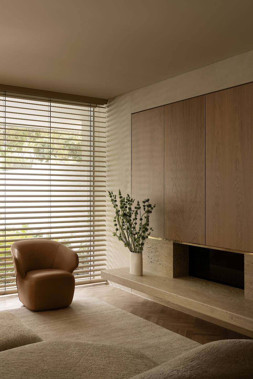 Minimalist, neutral living space