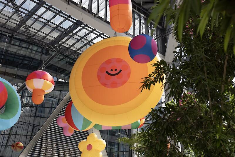 An Inflatable Pool Party by Craig & Karl Fills a Dubai Atrium with Summer Fun