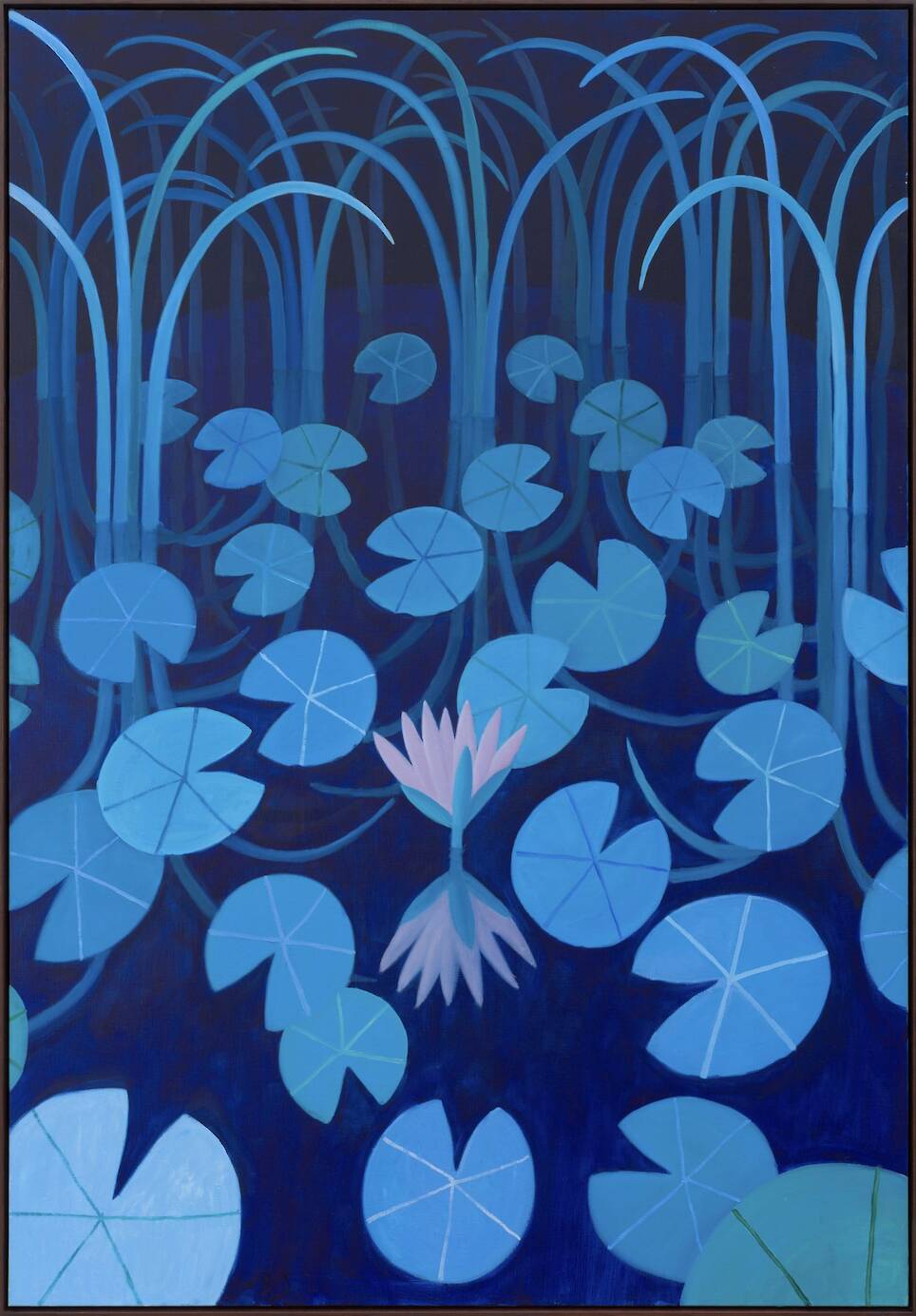 “Lily in the Blue Pond” (2025), oil and acrylic on canvas, 180 x 150 centimeters