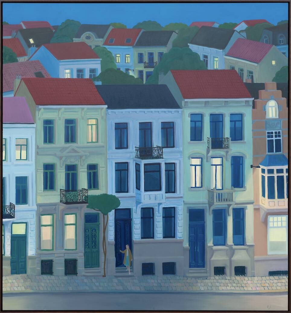 “Evening Light” (2026), oil and acrylic on canvas, 140 x 130 centimeters