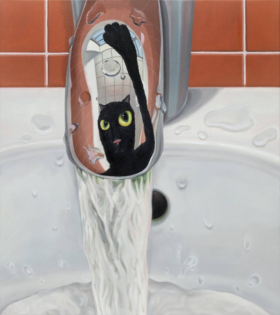 “Reflector” (2024), oil on canvas, 90 x 80 centimeters