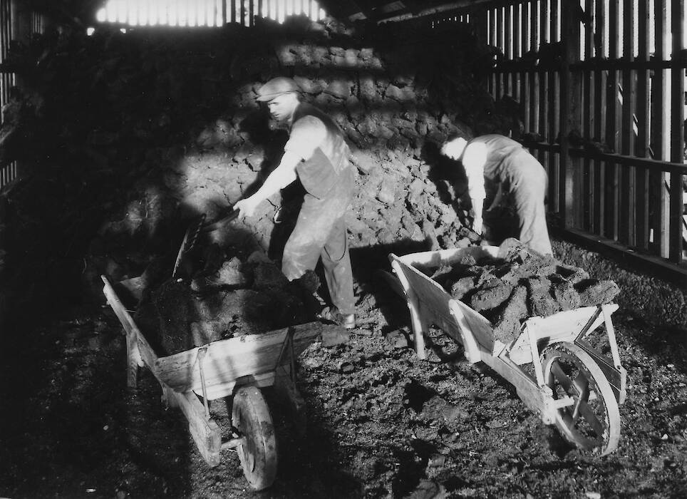 <p>Hauling peat to a kiln at The Balvenie</p>