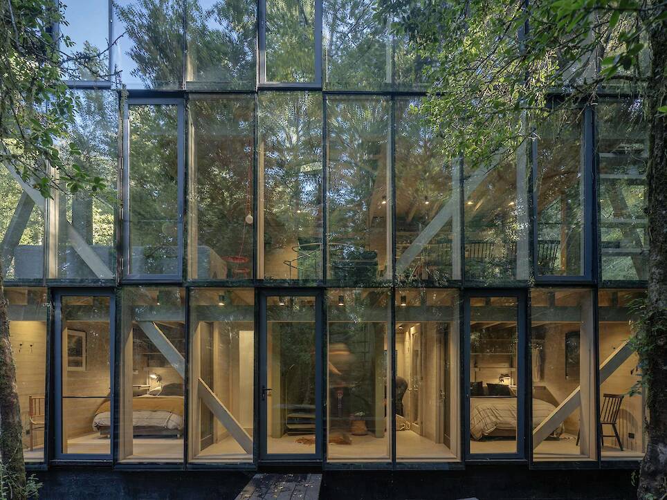 Almost Every Wall Is Glass at This Prefab Cabin in a Chilean Rainforest - Photo 3 of 17 -
