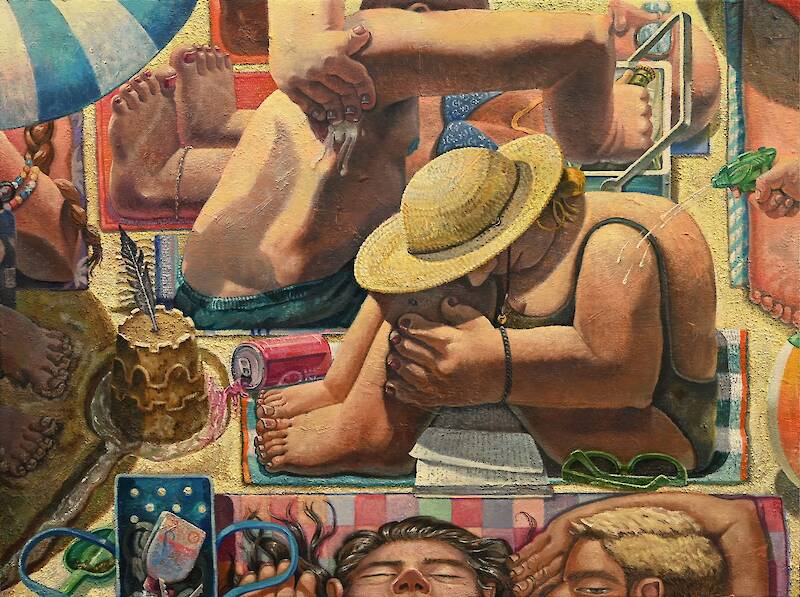Denizens of a Crowded City Populate Erin Milez’s Dense Paintings