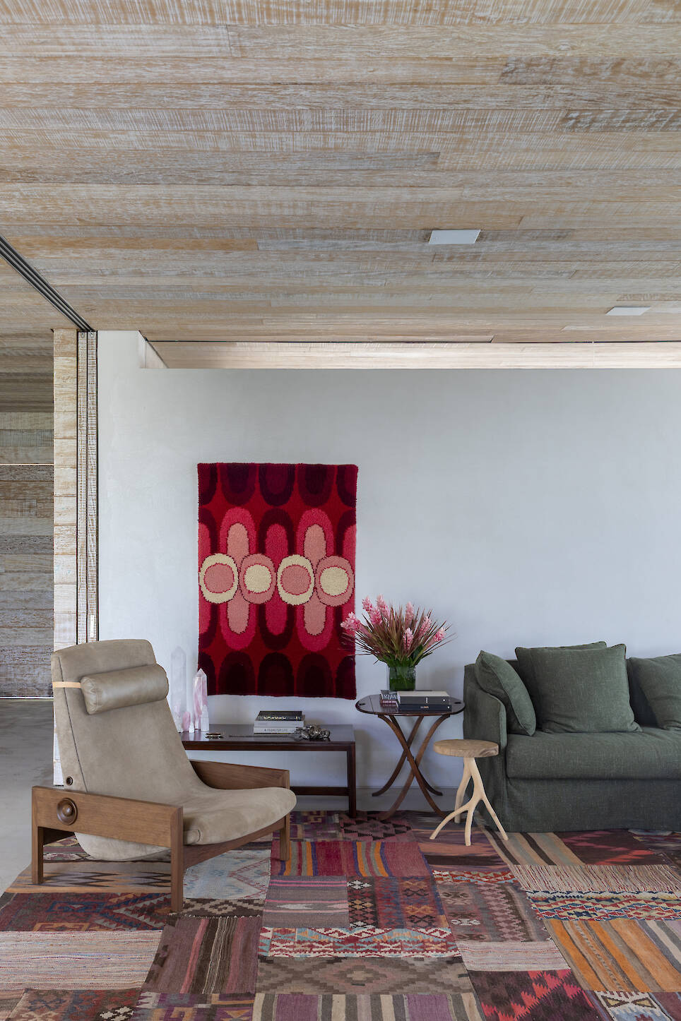 Details of the timber-clad interior