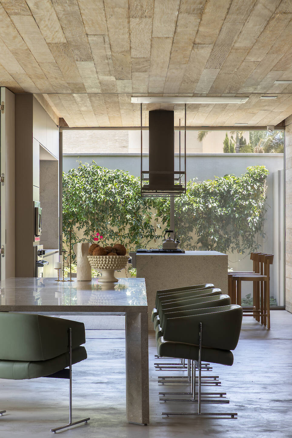 Details of the timber-clad interior