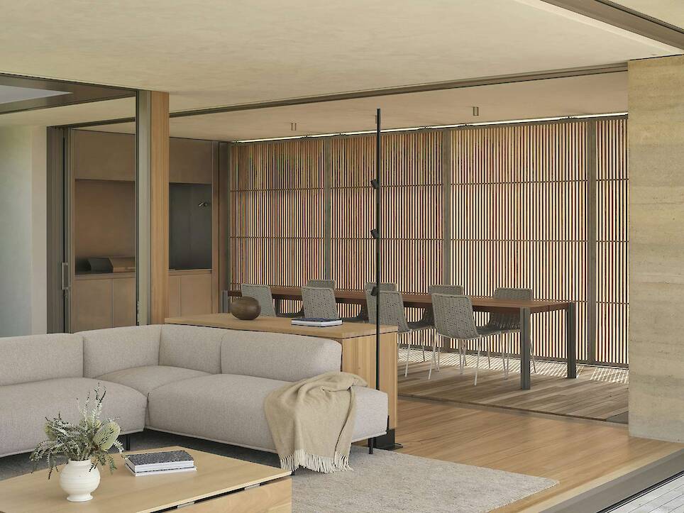 Floor-to-Ceiling Glass Sliders Peel Back Entire Walls at This Rammed Earth Home in New Zealand - Photo 12 of 18 -