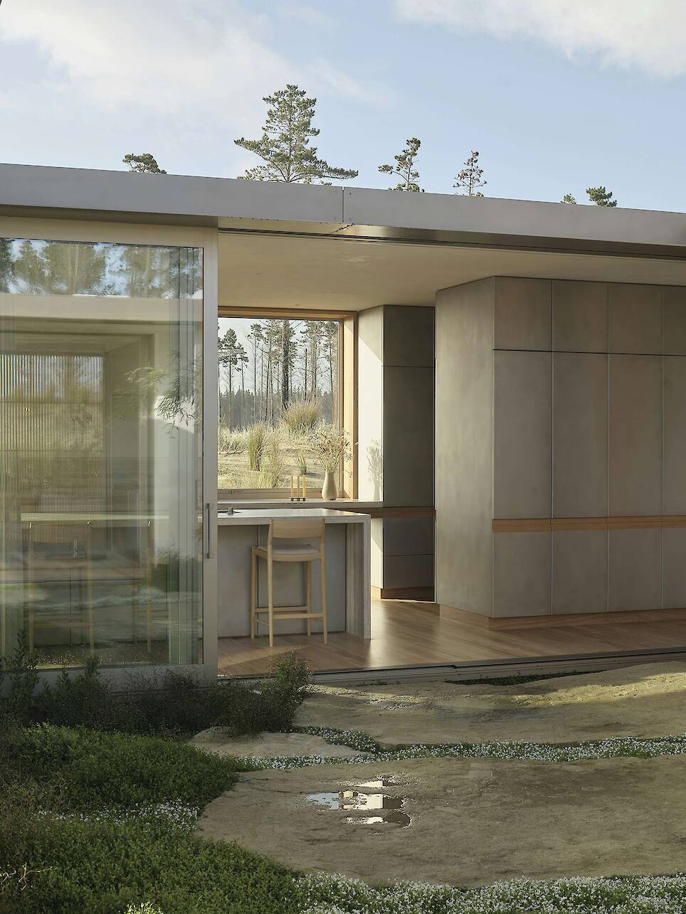 Floor-to-Ceiling Glass Sliders Peel Back Entire Walls at This Rammed Earth Home in New Zealand - Photo 8 of 18 -