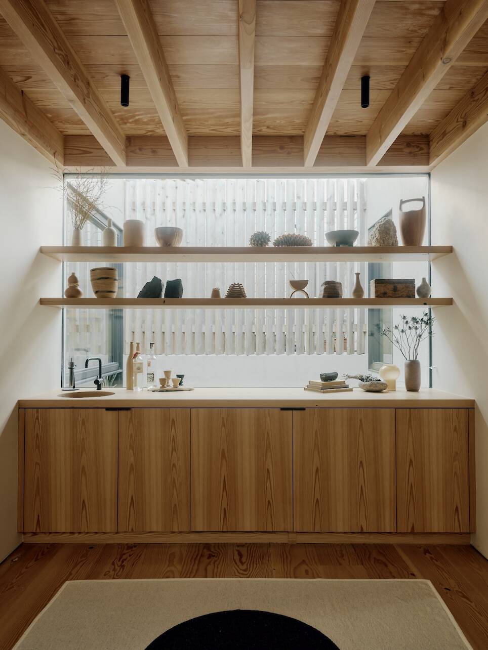 Precita House, San Francisco, a warm, natural-feeling home using timber and neutral colours