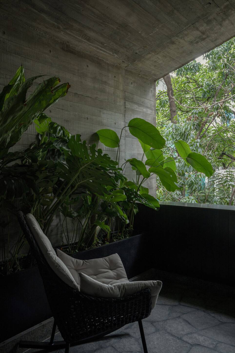 Terraces help keep the house cool