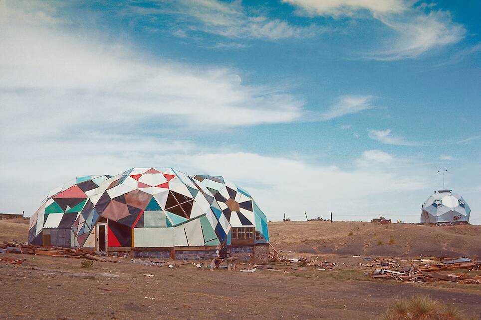 <p>Clark Richert, The Complex, Drop City (exterior), c. 1966</p>