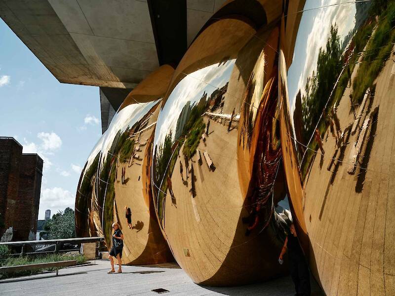 A Giant Gold Coil by Plastique Fantastique Created a Loopy Portal on the High Line