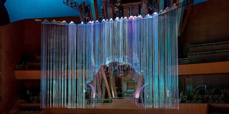 Color-Shifting Light Sculpture Suspends Above Orchestra at Walt Disney Concert Hall