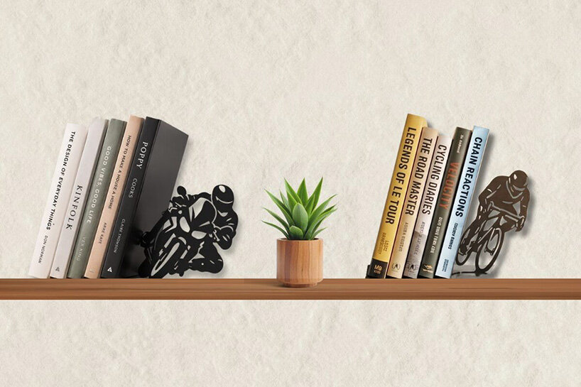 Motorcycle or Bicycle Bookends by Artori Design