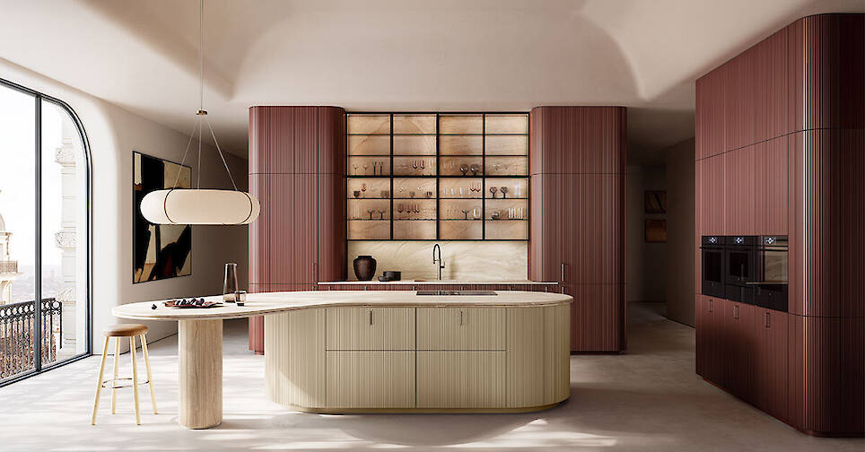 Organic Geometries and Curved Shapes Enter the Kitchen Landscape