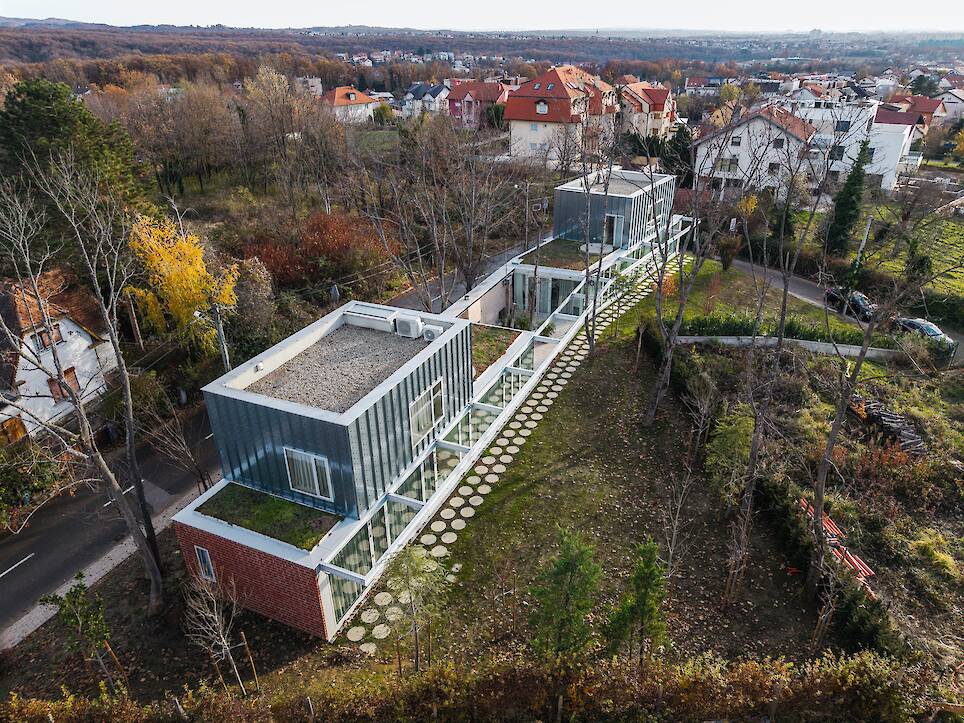 <p>Aerial view of the Double-Villa Bukovac </p>