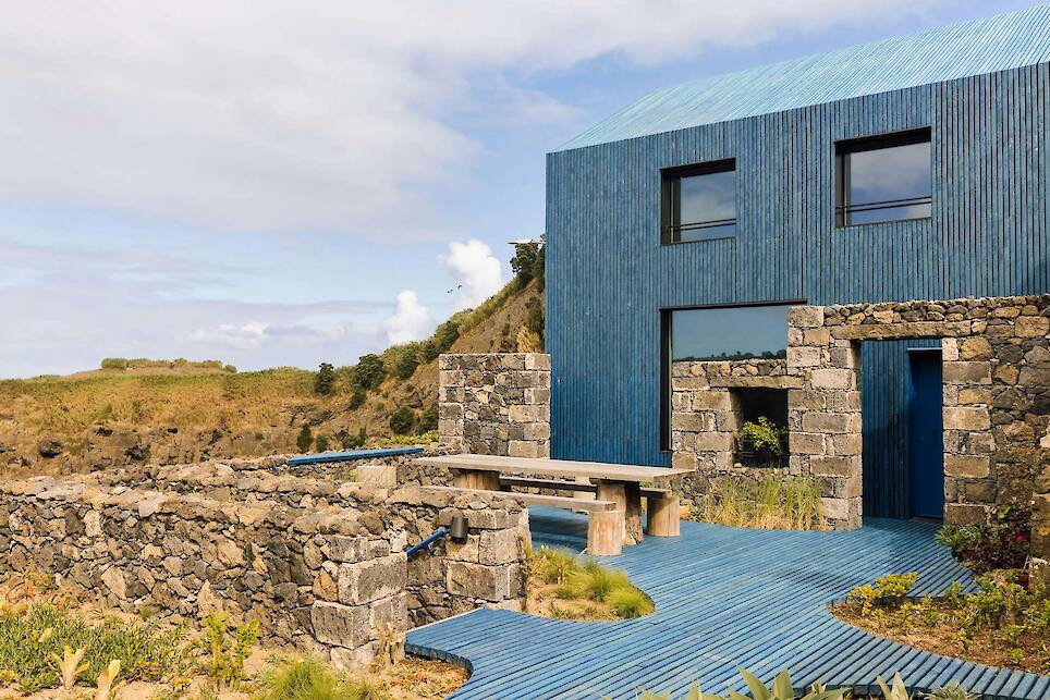 Recycled Marine Plastic Covers This Former Whaler’s Tavern Turned Home in the Azores - Photo 2 of 17 -