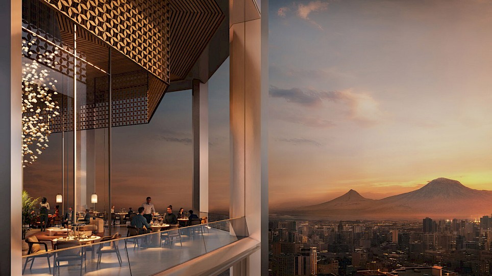 Render of World Trade Center Yerevan in Armenia by Foster + Partners